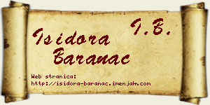 Isidora Baranac vizit kartica